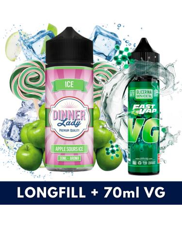 Aroma Apple Sours Ice 30ml (Longfill) Dinner Lady + VG FAST 70ML