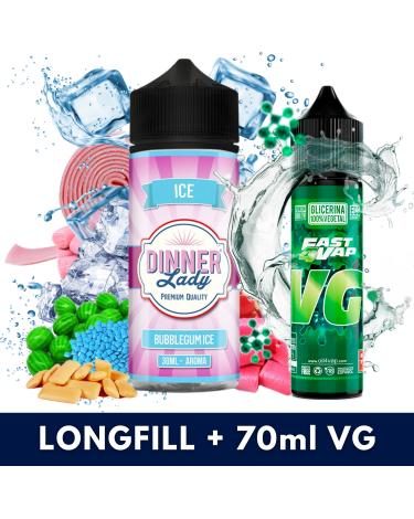 Aroma Bubblegum ICE 30ml (Longfill) Dinner Lady + VG FAST 70ML