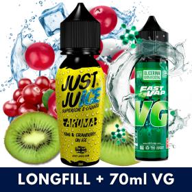 Aroma Kiwi Cranberry Ice Just Juice 20ml (Longfill) + VG FAST 70ML