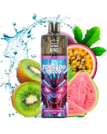 Descartável Kiwi Passion Fruit Guava 15000 Puff SEM NICOTINA - Aroma King