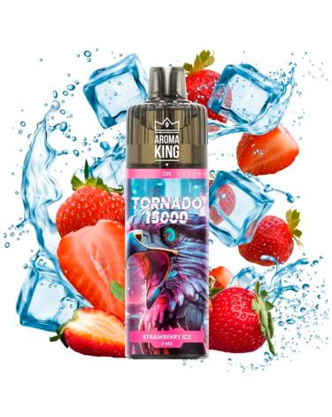 Descartável Strawberry Ice 15000 Puff SEM NICOTINA - Aroma King