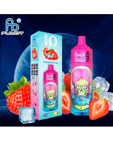 Descartável Strawberry Ice Tornado 9000 Puff - 600mAh Fumot SEM NICOTINA