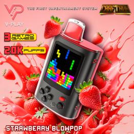 Descartável VPlay Strawberry BlowPop 20000 Puffs - CraftBox (SEM NICOTINA)