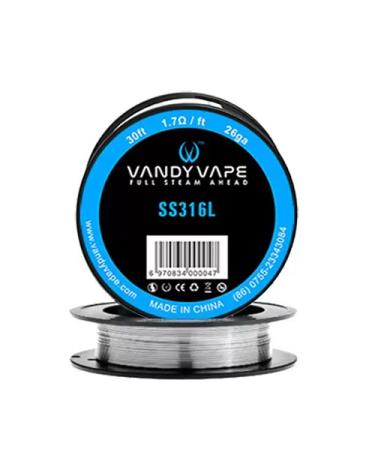 Hilo Resistivo SS316 mesh wire 26ga 30ft (1.7Ω/ft) - Vandy Vape