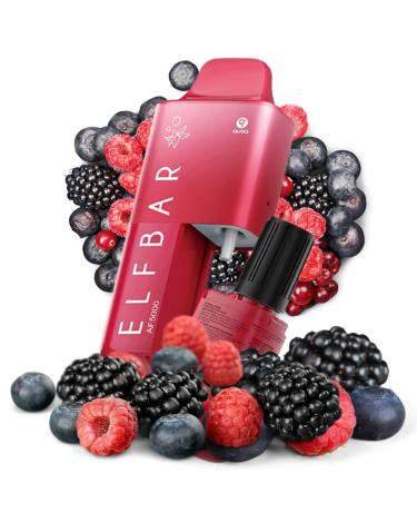 Kit Descartável Mixed Berries 20mg AF5000 ELFBAR - 5000 Puffs (Cartucho de 2ml + Frasco de 10ml)