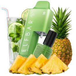 Kit Descartável Mojito Pineapple 20mg AF5000 ELFBAR - 5000 Puffs (Cartucho de 2ml + Frasco de 10ml)