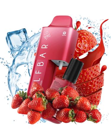 Kit Descartável Strawberry Ice 20mg AF5000 ELFBAR - 5000 Puffs (Cartucho de 2ml + Frasco de 10ml)