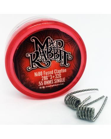 Mad Rabbit Coils – Ni80 Fused Clapton 0.55ohm – 2 Uds