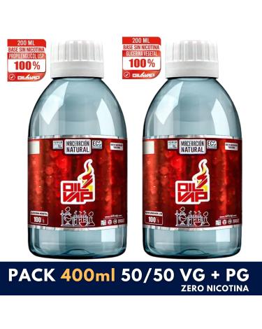 PACK 400ml 50/50 VG + PG (200ml PG + 200ML VG) - Sem Nicotina