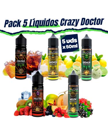 Pack 5 Líquidos Crazy Doctor 5 x 50ml + Nicokits