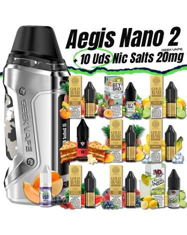 Pack de Iniciante Aegis Nano 2 Geekvape + 10 uds Sais 10ml 20mg