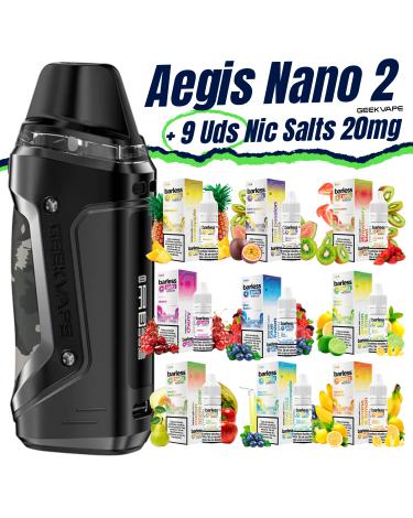 Pack de Iniciante Aegis Nano 2 Geekvape + 9 uds Barless Sais 10ml 20mg