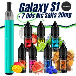 Pack de Iniciante - Galaxy S1 VooPoo (Lake Green) + 7 uds Sais 10ml 20mg