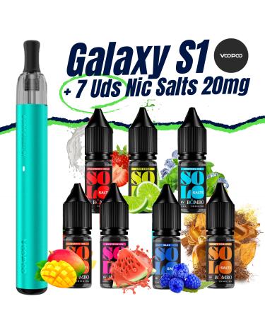 Pack de Iniciante - Galaxy S1 VooPoo (Lake Green) + 7 uds Sais 10ml 20mg