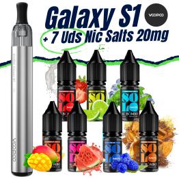 Pack de Iniciante - Galaxy S1 VooPoo (SILVER) + 7 uds Sais 10ml 20mg