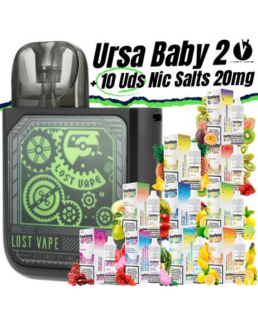 Pack de Iniciante Ursa Baby 2 Lost Vape + 10 uds Barless Sais 10ml 20mg