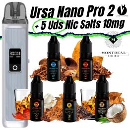 Pack de Iniciante Ursa Nano Pro 2 (Iceberg Blue) LOST VAPE + 5 uds Sais Montreal 10ml 10mg