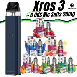 Pack de Iniciante XROS 3 Vaporesso + 6 uds IVG Sais 10ml 20mg