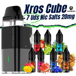 Pack de Iniciante - Xros Cube (Black) Vaporesso + 7 uds Sais 10ml 20mg