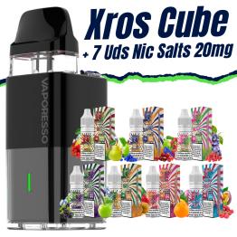 Pack de Iniciante - Xros Cube Black - Vaporesso + 7 uds Sais 10ml 20mg