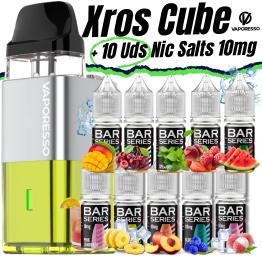 Pack de Iniciante Xros Cube (Cyber Lime) - Vaporesso + 10 uds Sais 10ml 10mg