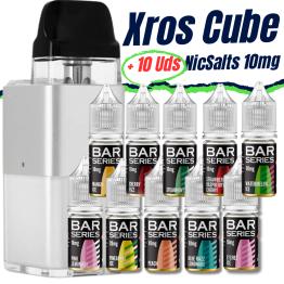 Pack de Iniciante Xros Cube (Silver) Vaporesso + 10 uds Sais 10ml 10mg