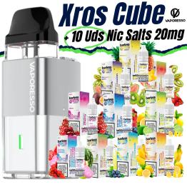 Pack de Iniciante Xros Cube (Silver) Vaporesso + 10 uds Barless Sais 10ml 20mg