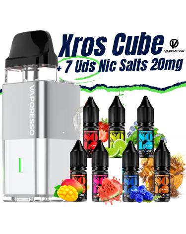 Pack de Iniciante - Xros Cube (SILVER) Vaporesso + 7 uds Sais 10ml 20mg