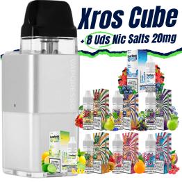 Pack de Iniciante - Xros Cube (SILVER) Vaporesso + 8 uds Sais 10ml 20mg