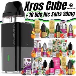 Pack de Iniciante Xros Cube Vaporesso + 10 uds Sais 10ml 20mg