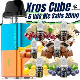 Pack de Iniciante Xros Cube Vaporesso + 6 uds Sais Bar Series 10ml 20mg