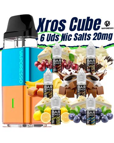 Pack de Iniciante Xros Cube Vaporesso + 6 uds Sais Bar Series 10ml 20mg