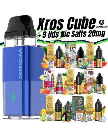 Pack de Iniciante Xros Cube OCEAN BLUE + 9 uds Sais 10ml 20mg