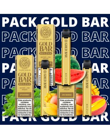 Pack Descartáveis GOLD BAR - 20mg - 3 Unidades