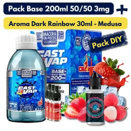 Pack DIY - Base Fast4Vap 50/50 3mg 200ml + Aroma Dark Rainbow 30ml - The Medusa Juice