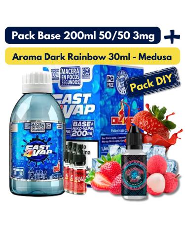 Pack DIY - Base Fast4Vap 50/50 3mg 200ml + Aroma Dark Rainbow 30ml - The Medusa Juice