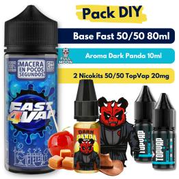 Pack DIY - Base Fast4Vap 50/50 80ml + Aroma Dark Panda 10ml + 2 Nicokits TopVap 20mg