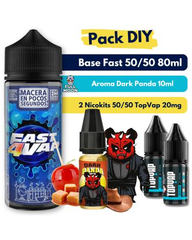 Pack DIY - Base Fast4Vap 50/50 80ml + Aroma Dark Panda 10ml + 2 Nicokits TopVap 20mg