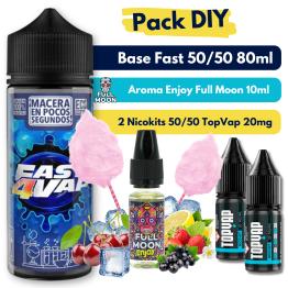 Pack DIY - Base Fast4Vap 50/50 80ml + Aroma ENJOY Full Moon 10ml + 2 Nicokits TopVap 20mg