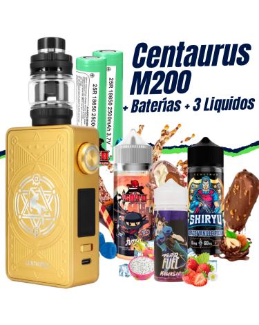 Pack Kit Centaurus M200 (Golden Knight) + 2 Pilhas + 3 Líquidos (3x100ml)