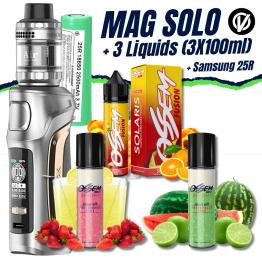 Pack Kit Kit Mag SOLO (Nano Chrome) + 1 Pilha + 3 Líquidos (3x50ml)