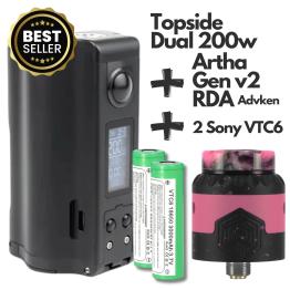 Pack Mod BF Topside Dual 10ml 200w + Artha Gen V2 + 2 Pilhas Sony VTC6 18650