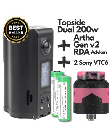 Pack Mod BF Topside Dual 10ml 200w + Artha Gen V2 + 2 Pilhas Sony VTC6 18650