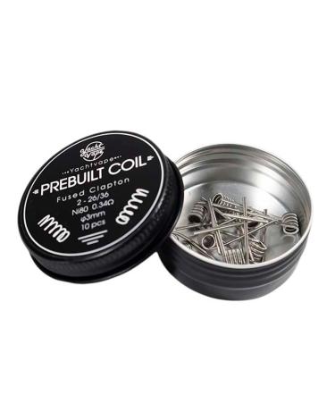 Prebuilt Coil Fused Clapton C4 - 2-26/36 - Ni80 0.34 Ω 3mm (10pcs) - Yachtvape